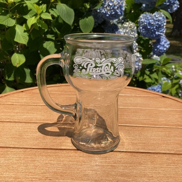 Vintage 16 oz. Pepsi Cola Clear Glass Mug - Picture 1 of 6